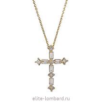 Брендовые ювелирные украшения Подвески Крест с бриллиантами 0,50 ct фото