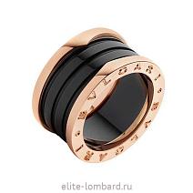 Брендовые ювелирные украшения Bvlgari B.Zero1 Ring Black Ceramic&Rose Gold фото