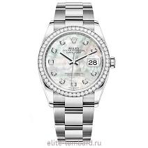 Швейцарские часы Rolex Datejust 36 mm Pearl/Diamond Dial Custom Bezel 116200 фото