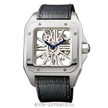 Швейцарские часы Cartier Santos 100 Skeleton Watch XL Palladium W2020018 фото