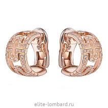 Брендовые ювелирные украшения Bvlgari Parentesi Rose Gold Diamonds Earrings фото