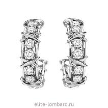 Брендовые ювелирные украшения Tiffany & Co Schlumberger Twenty Stone Hoop Platinum Earrings фото