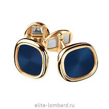 Брендовые ювелирные украшения Patek Philippe Golden Ellipse Blue Cufflinks XXL фото