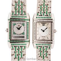 Швейцарские часы Jaeger-LeCoultre Reverso Duetto Diamond and Emeralds 266.3.44 фото