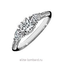Брендовые ювелирные украшения Tiffany & Co Three Stone Engagement Ring with Pear-shaped Side Stones in Platinum 0,61 F/VS1 фото
