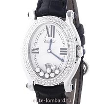 Швейцарские часы Chopard Happy Sport Oval Diamonds White Gold 277012-1004 фото