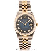 Швейцарские часы Rolex Datejust Gold/Steel Blue Dial Diamond 16233 фото
