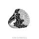 Брендовые ювелирные украшения Crivelli Кольцо с белыми и черными бриллиантами 11,46 ст фото