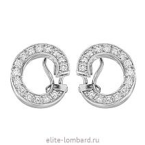 Брендовые ювелирные украшения Chopard Diamond Hoop White Gold Earrings фото