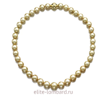 Брендовые ювелирные украшения Mikimoto Ожерелье из золотистого жемчуга 10,2-13 мм фото