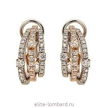 Брендовые ювелирные украшения Damiani Rose&White Gold Diamonds Earrings фото