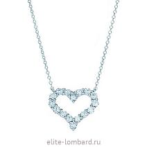 Брендовые ювелирные украшения Tiffany & Co Diamond Heart Small Pendant фото