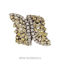 Брендовые ювелирные украшения Staurino Fratelli Кольцо с белыми и желтыми бриллиантами 6,50 ст фото