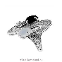 Брендовые ювелирные украшения Bvlgari Elisia Onyx Diamond White Gold Cocktail Ring фото
