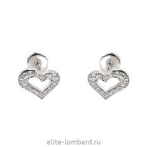 Брендовые ювелирные украшения Piaget Diamond Heart Stud Earrings фото