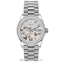 Швейцарские часы Rolex White Gold Datejust 31 mm Diamond Bezel Butterfly Dial President Bracelet 278289RBR pmopbp фото