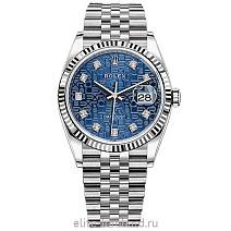 Швейцарские часы Rolex Datejust 36 mm Blue/Diamond Dial 126234 фото